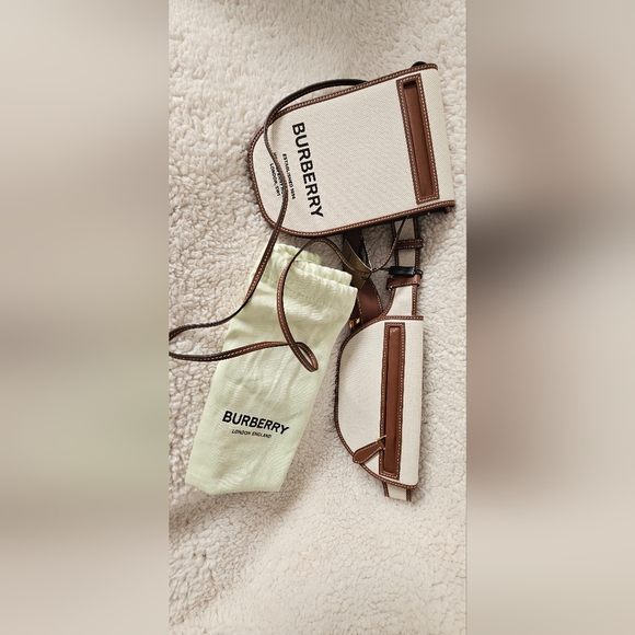 Brandnew Burberry Canvas Smooth Calfskin Olympia Belt Bag Natural - Picture 5 of 8